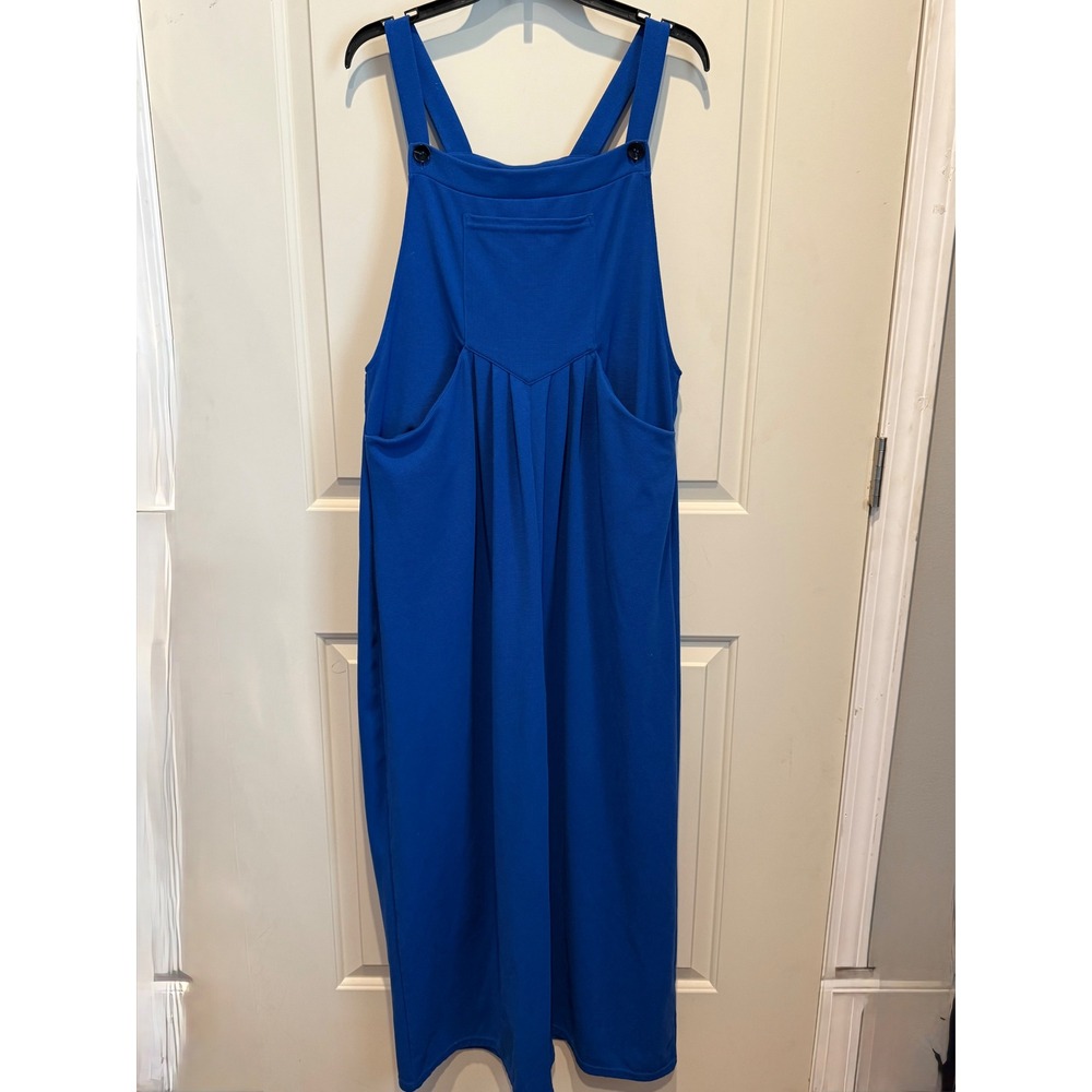 Halara Royal Blue Wide Leg Overalls Adjustable Straps Jumpsuit Womens Pleated XL